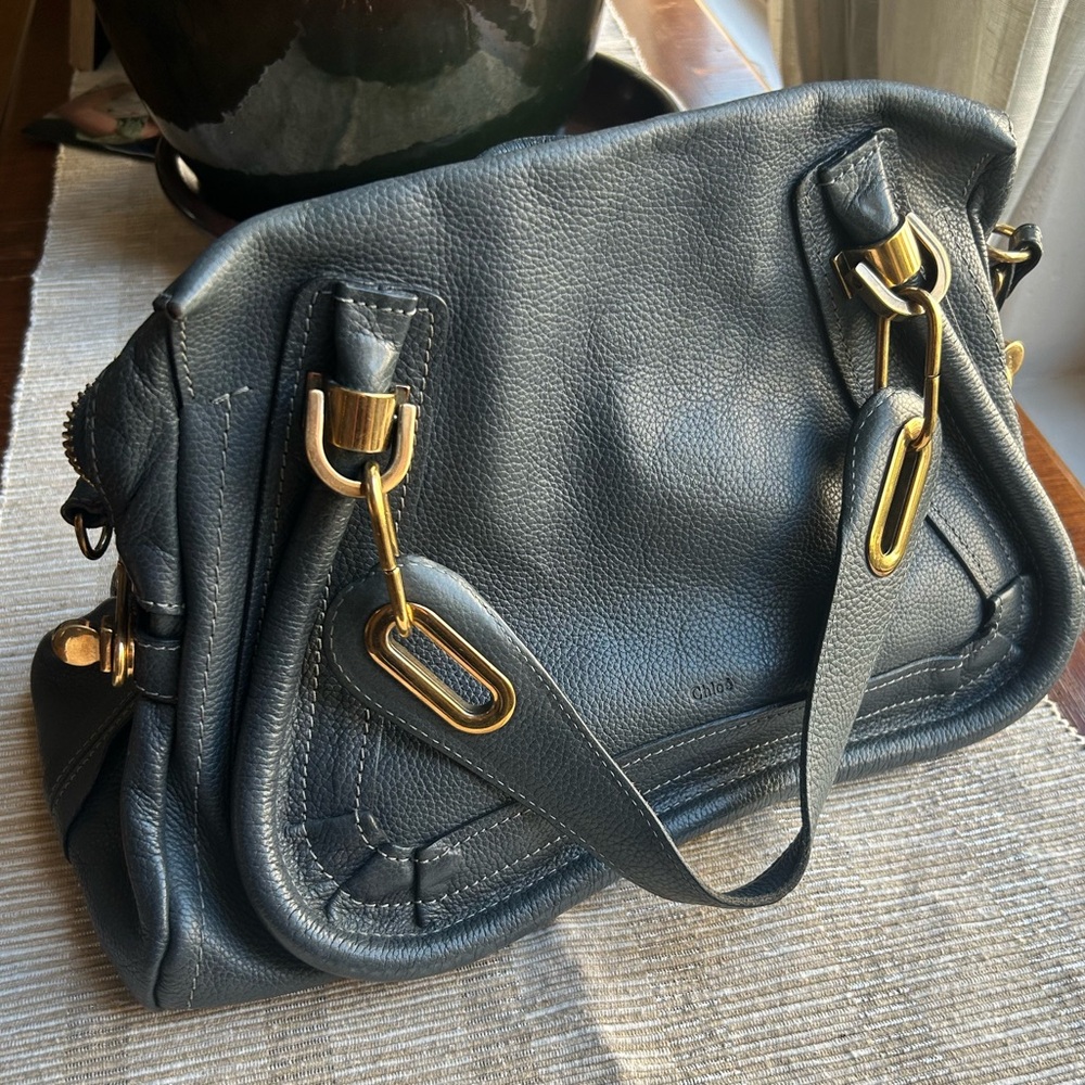 Chloé Calf Pebbled Leather Medium Paraty Bag